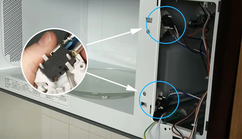 خرابی سوئیچ درب؛ علت خاموش نشدن فن مایکروویو