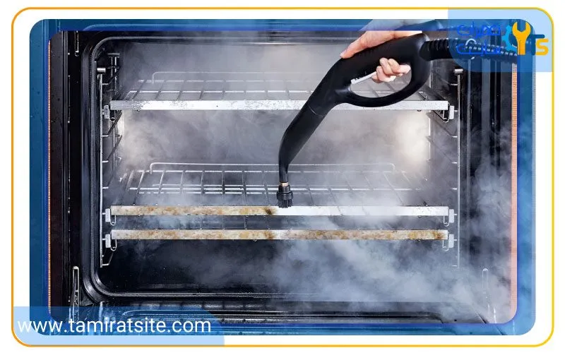 تمیز کردن فر و صفحه روی اجاق گاز با استفاده از بخارشوی